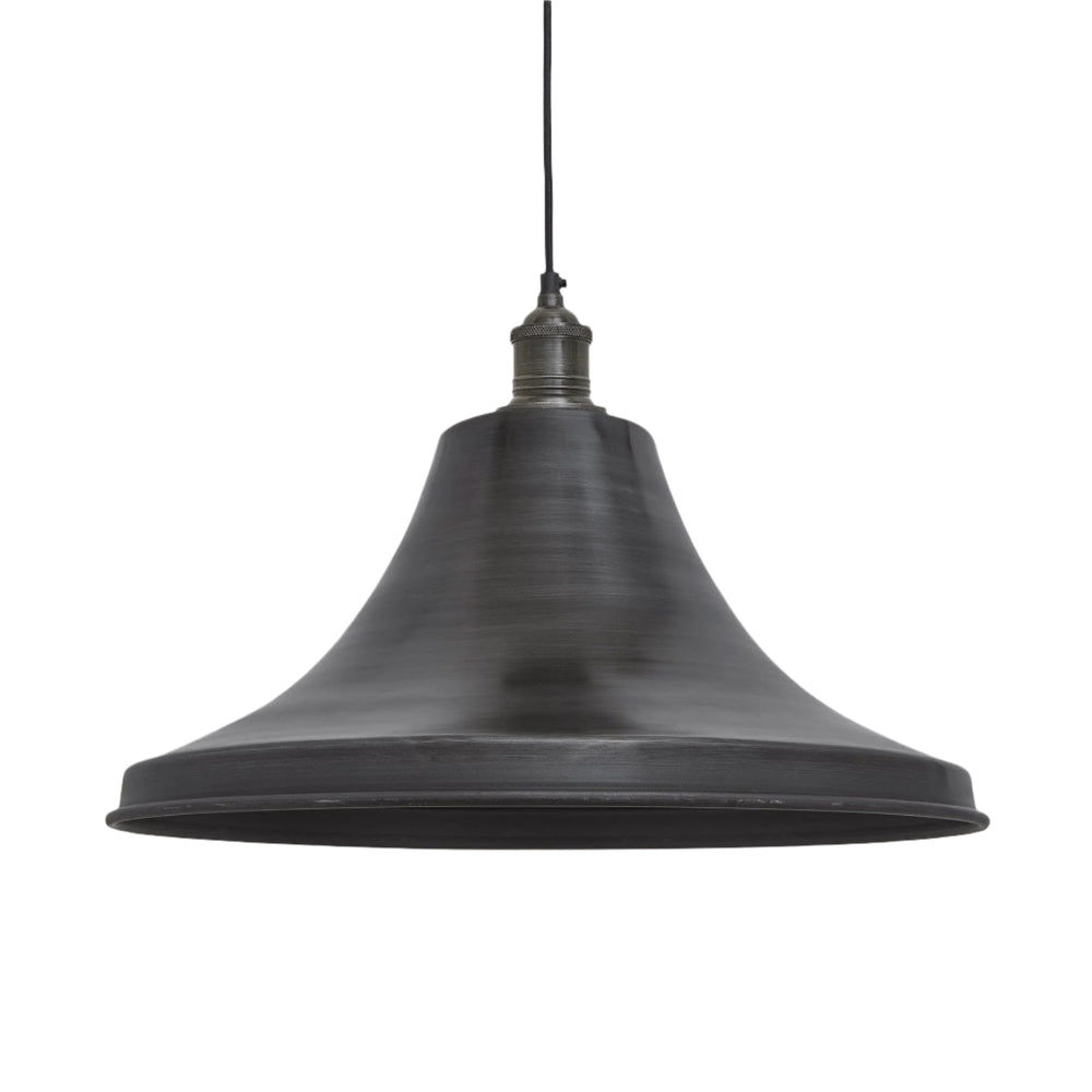 Pewter with Pewter Holder Brooklyn Giant Bell Pendant - 20 Inch - Industville BR-GBLP20-P-PH