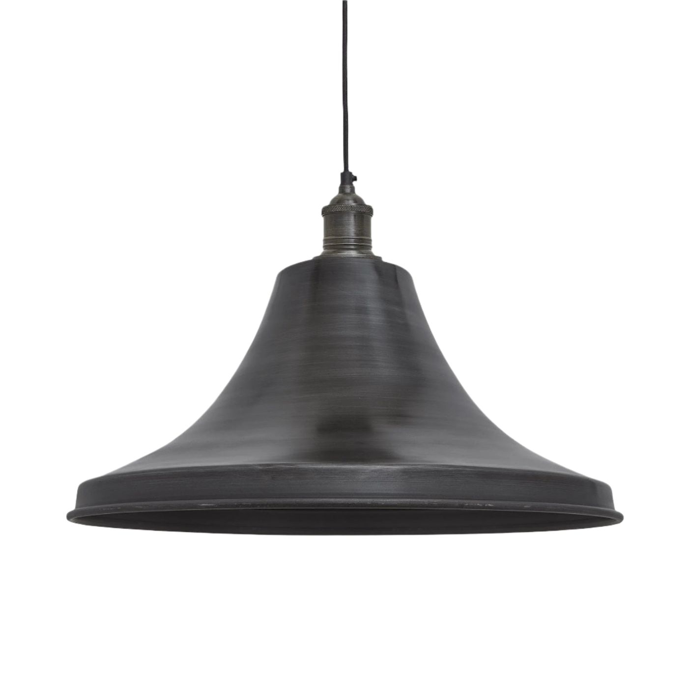 Pewter with Pewter Holder Brooklyn Giant Bell Pendant - 20 Inch - Industville BR-GBLP20-P-PH
