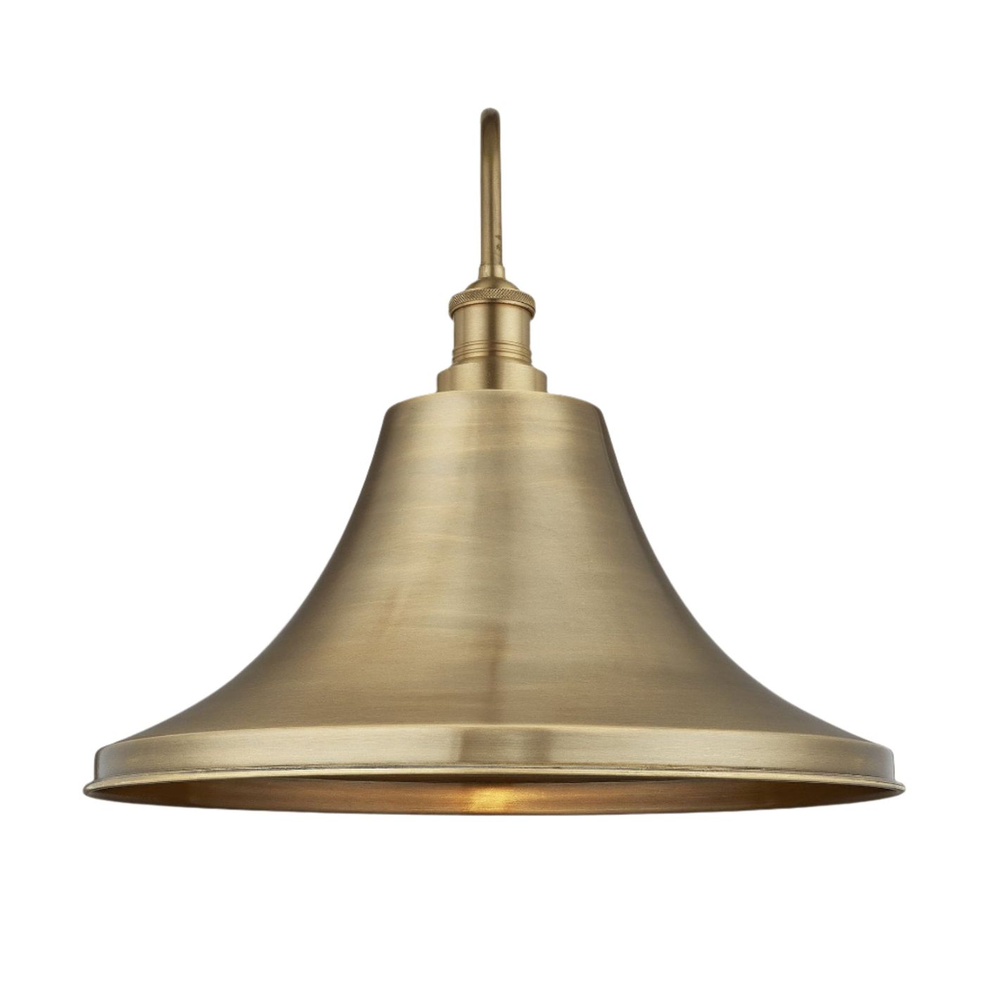 Swan Neck Outdoor & Bathroom Giant Bell Wall Light - 20 Inch – Brass Industville SN-IP65-GBLWL20-B-BH-GLG