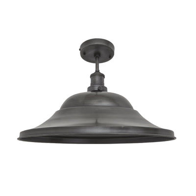 Brooklyn Giant Hat Flush Mount - 21 Inch - Pewter Industville BR-GHFM21-P-PH