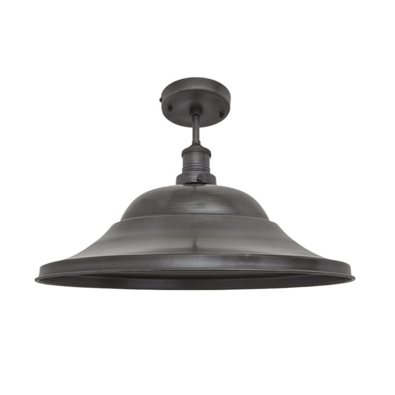 Brooklyn Giant Hat Flush Mount - 21 Inch - Pewter Industville BR-GHFM21-P-PH