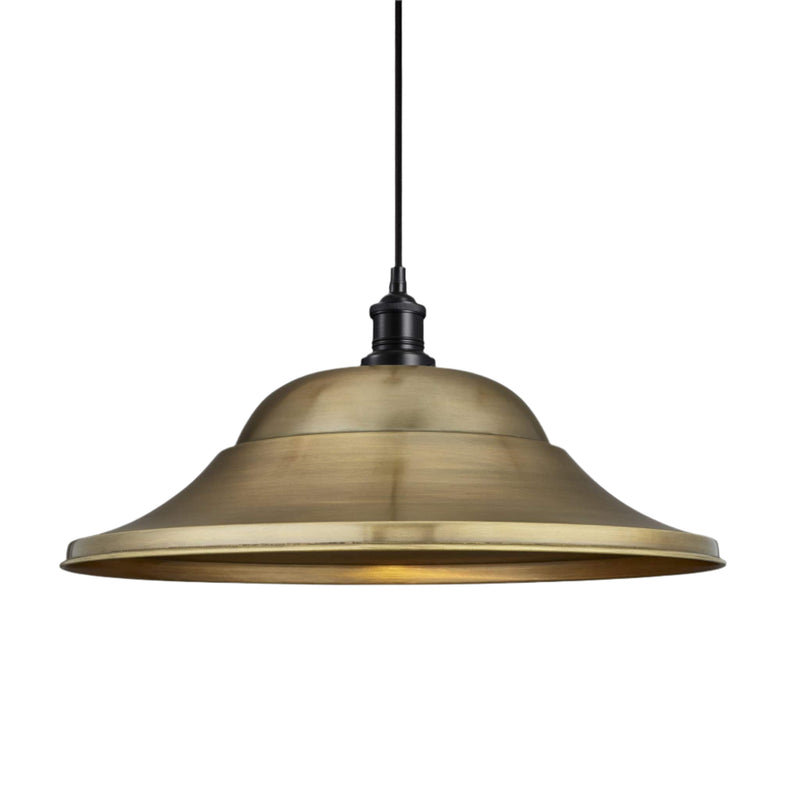 Brooklyn Giant Hat Pendant - 21 Inch - Brass - Ceiling Lights - Industville Lighting UK