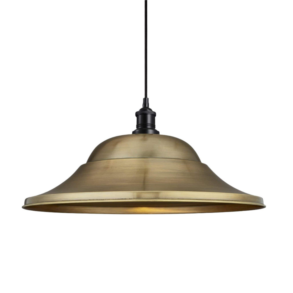 Brass with Black Holder Brooklyn Giant Hat Pendant - 21 Inch - Industville BR-GHP21-B-BKH