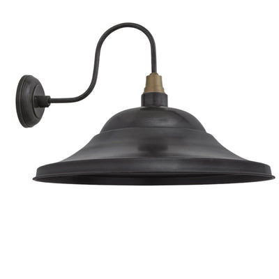 Swan Neck Giant Hat Wall Light - 21 Inch - Pewter Industville SN-GHWL21-P