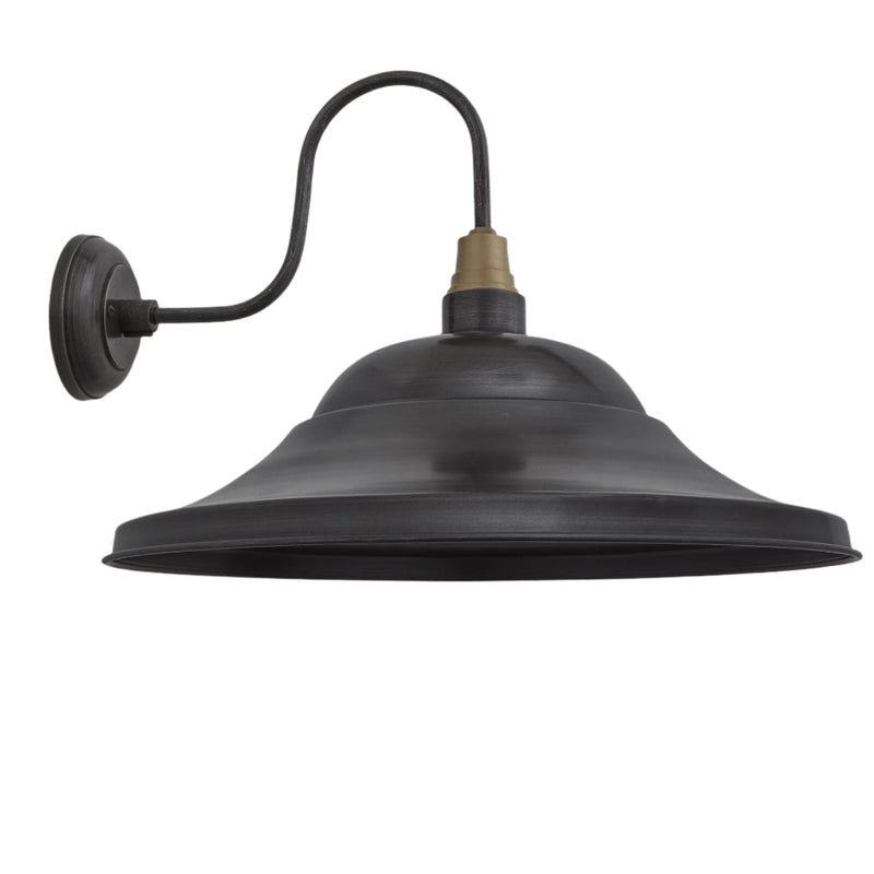 Swan Neck Giant Hat Wall Light - 21 Inch - Pewter Industville SN-GHWL21-P