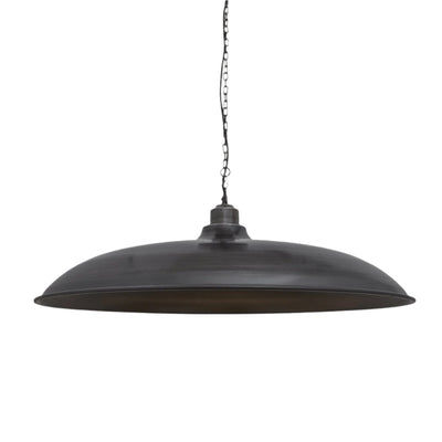 Brooklyn Giant Bowl Pendant in 24 Inch in Pewter with Chain Pendant Holder, Product Code BR-GBP24-P-PCN