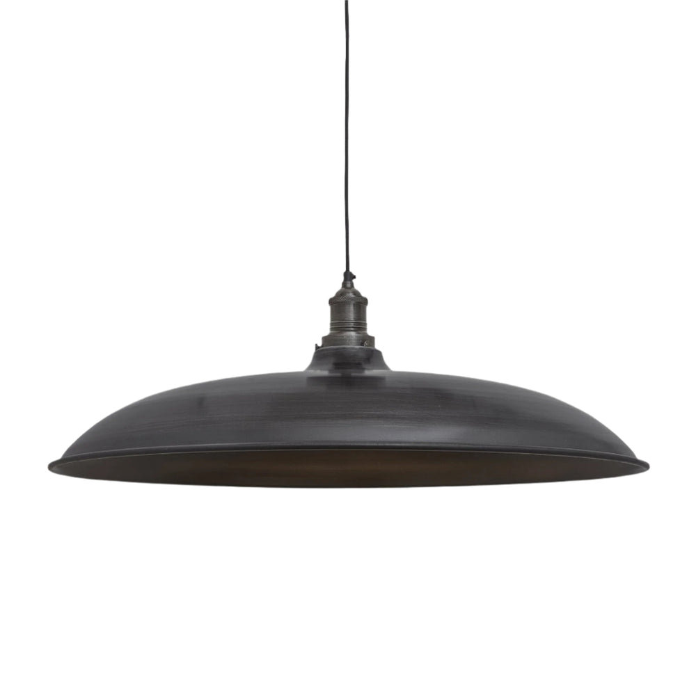 Brooklyn Giant Bowl Pendant in 24 Inch in Pewter with Pewter Holder, Product Code BR-GBP24-P-PH