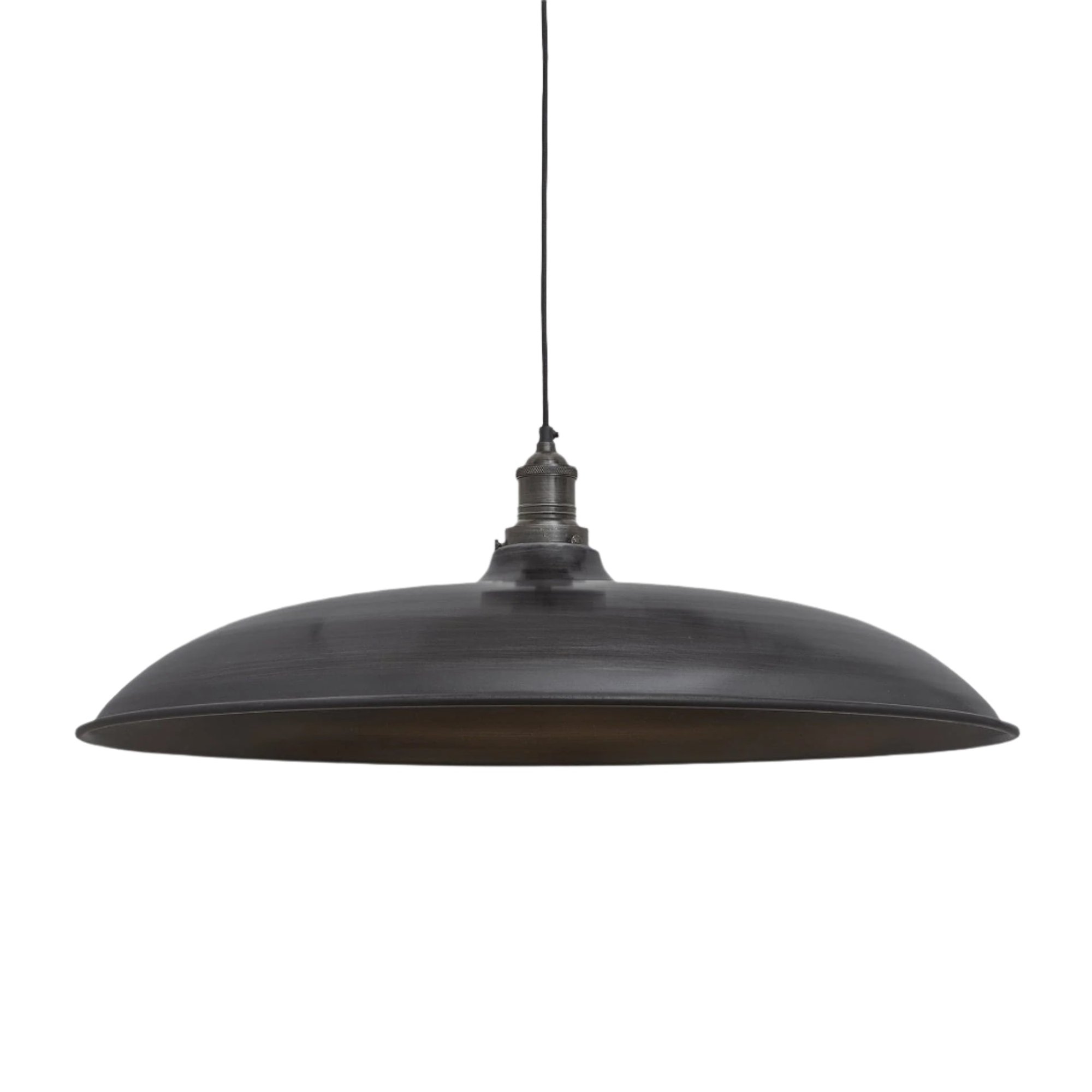 Brooklyn Giant Bowl Pendant in 24 Inch in Pewter with Pewter Holder, Product Code BR-GBP24-P-PH
