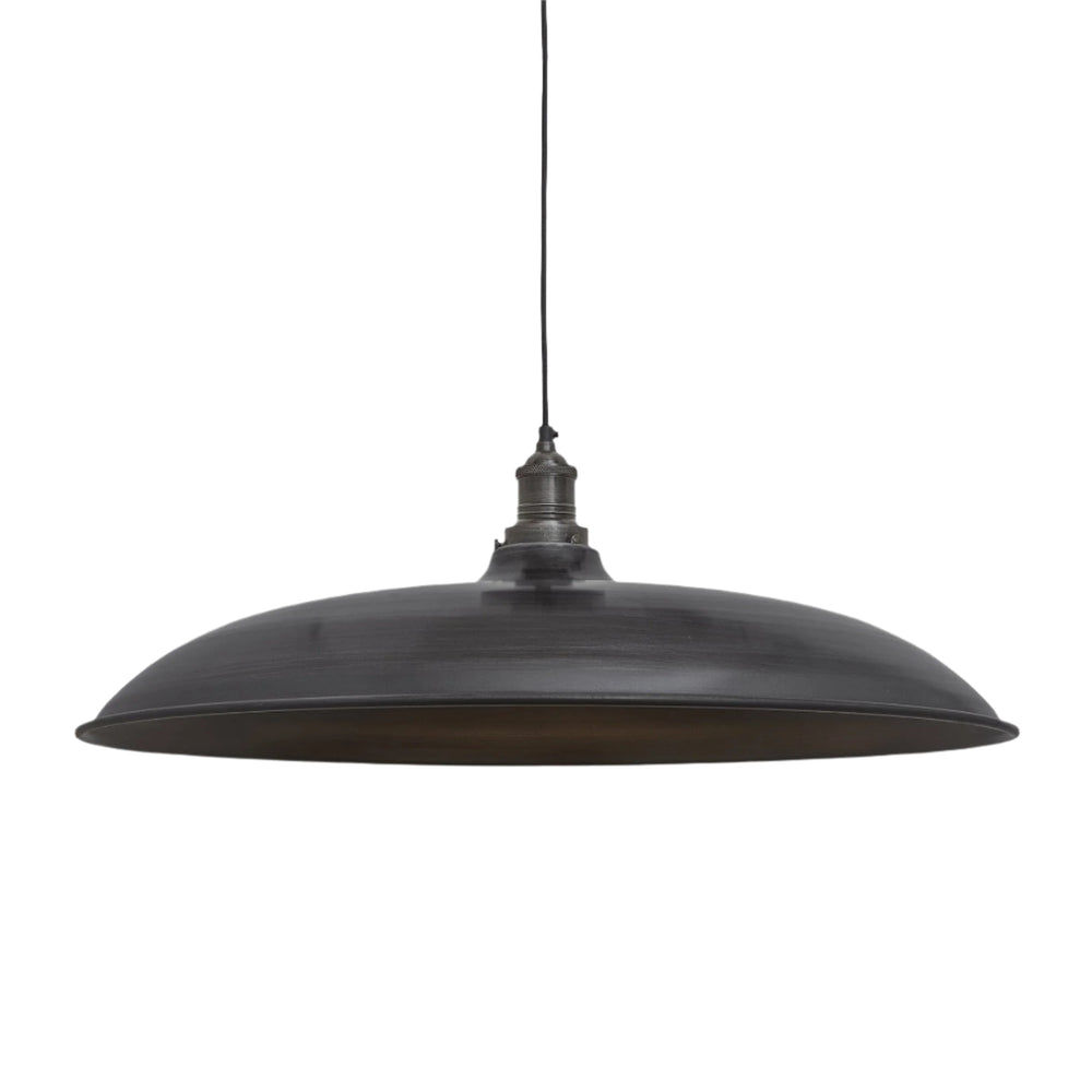 Brooklyn Giant Bowl Pendant in 24 Inch in Pewter with Pewter Holder, Product Code BR-GBP24-P-PH
