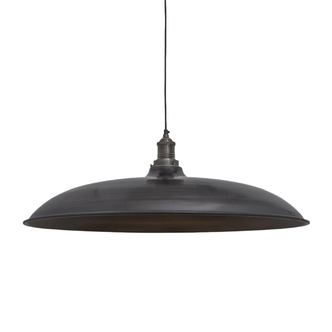 Brooklyn Giant Bowl Pendant in 24 Inch in Pewter with Pewter Holder, Product Code BR-GBP24-P-PH