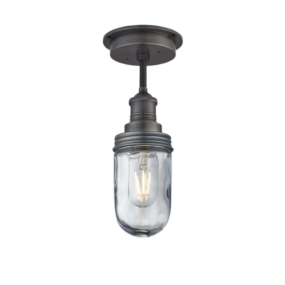 Pewter with Pewter Ring Brooklyn Outdoor & Bathroom Flush Mount - BR-IP65-FM-PH-PR