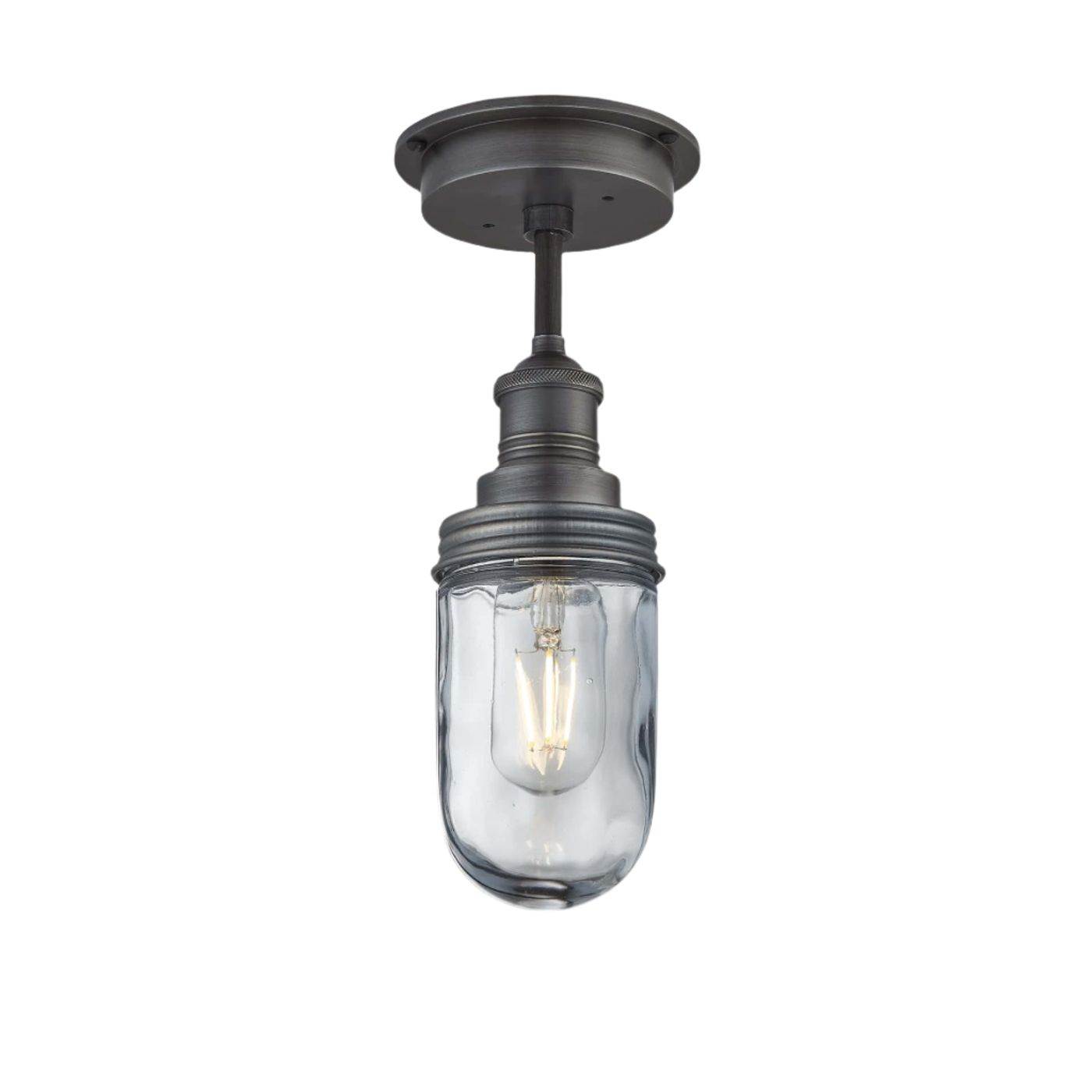 Pewter with Pewter Ring Brooklyn Outdoor & Bathroom Flush Mount - BR-IP65-FM-PH-PR