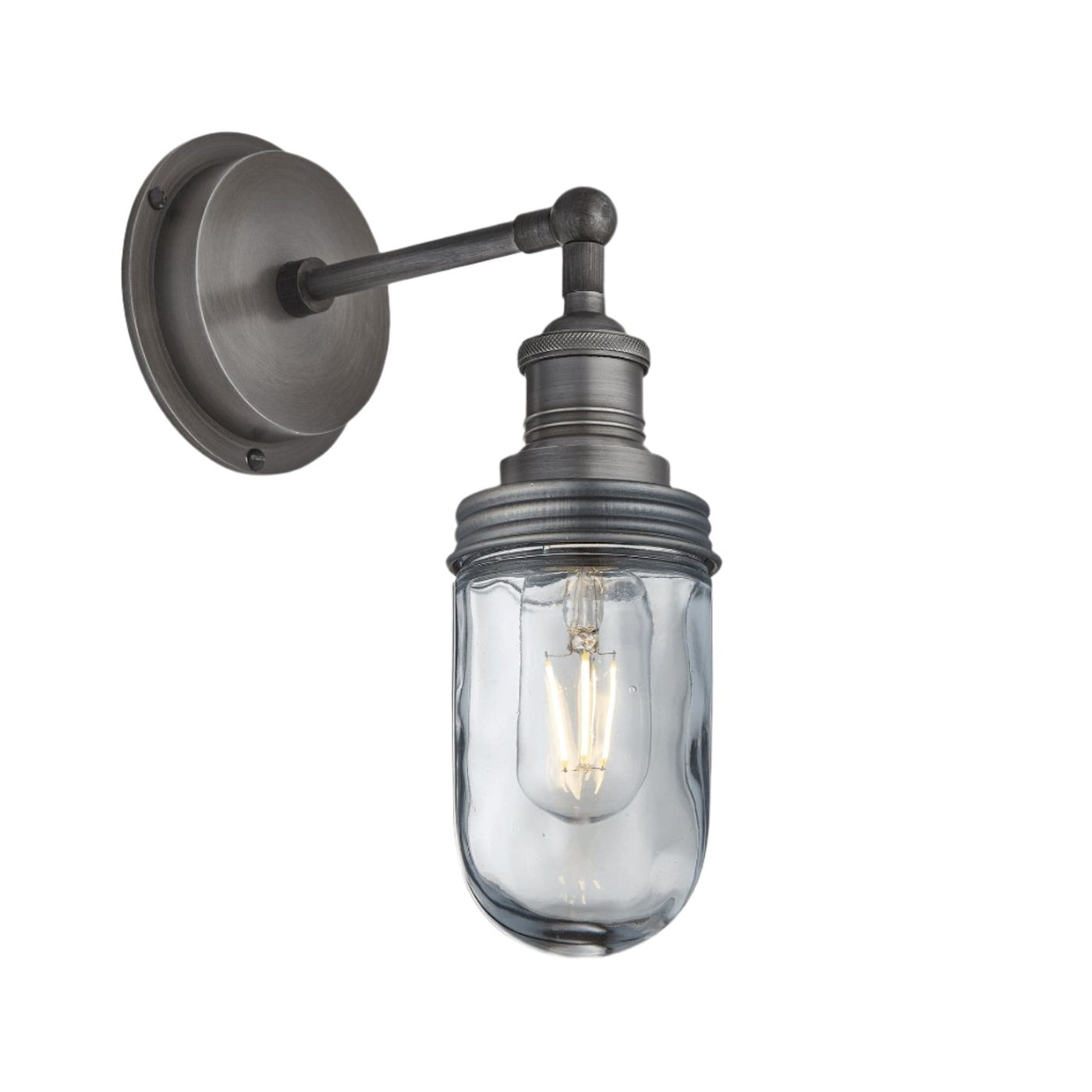Pewter Holder Pewter Ring Brooklyn Outdoor & Bathroom Wall Light - BR-IP65-WL-PH-PR