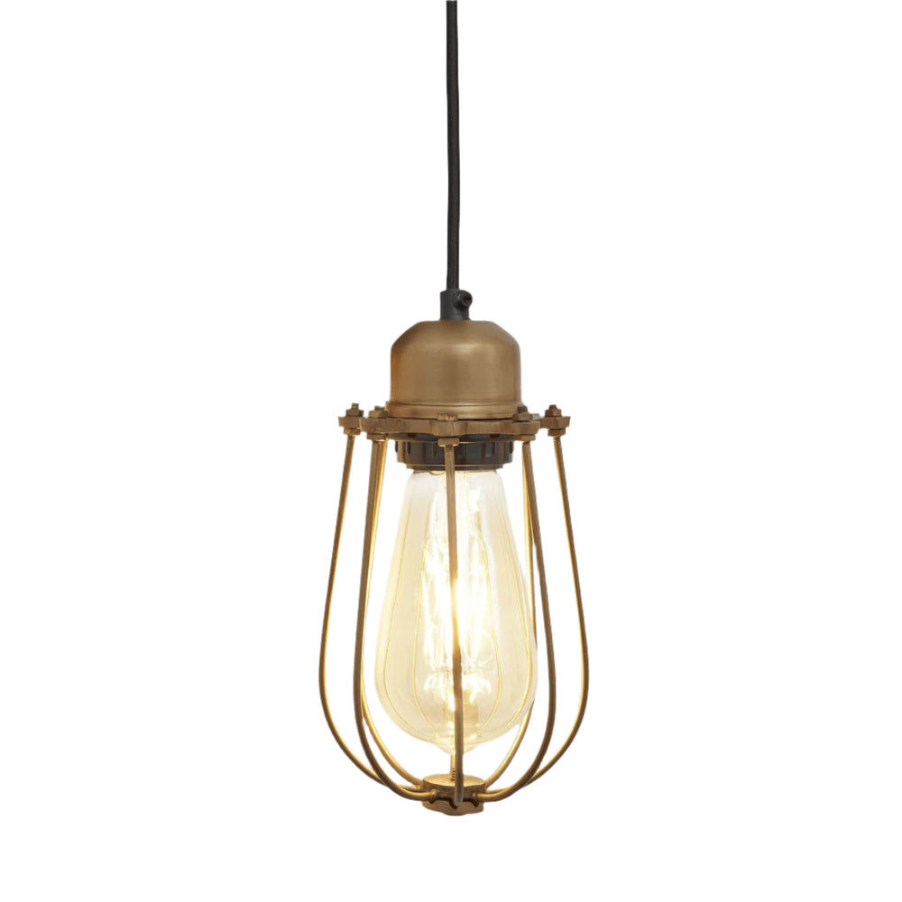 Brass Orlando Wire Cage Pendant - 4 Inch - Industville OR-WCP4-B