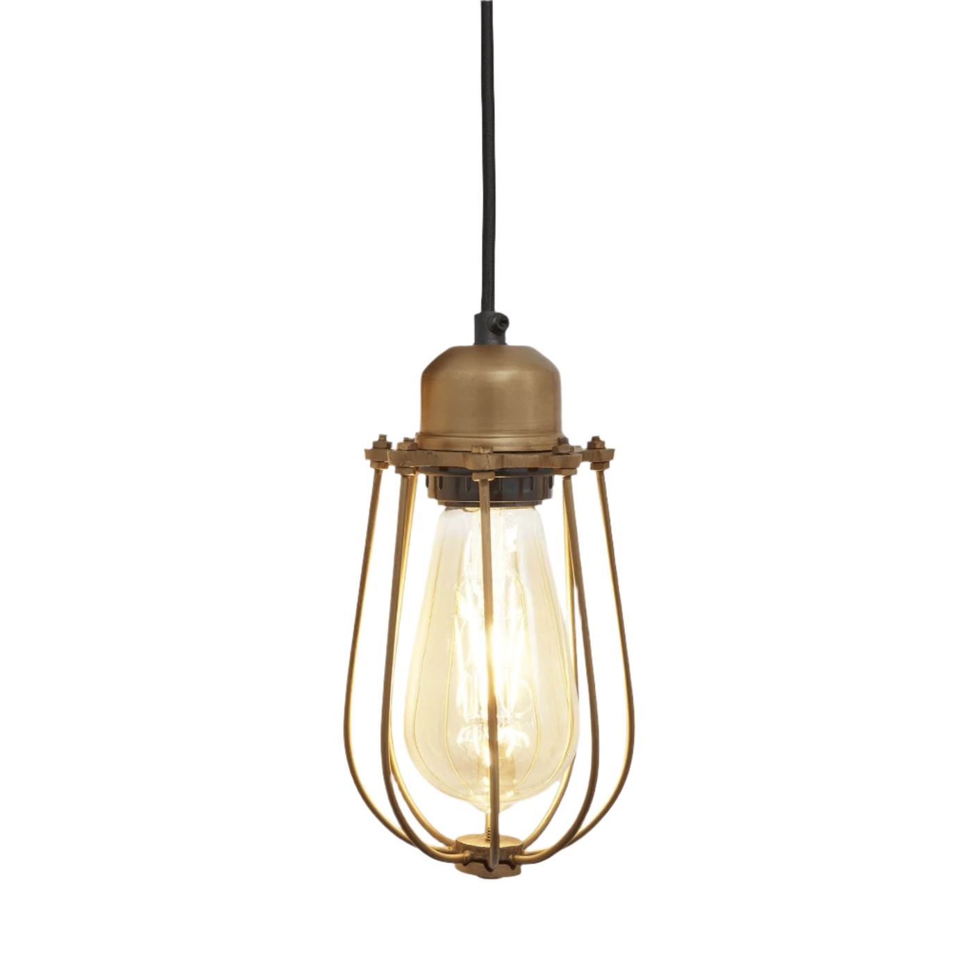 Brass Orlando Wire Cage Pendant - 4 Inch - Industville OR-WCP4-B