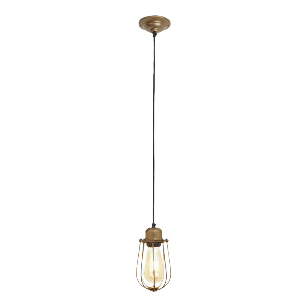 Brass Orlando Wire Cage Pendant - 4 Inch - Industville OR-WCP4-B