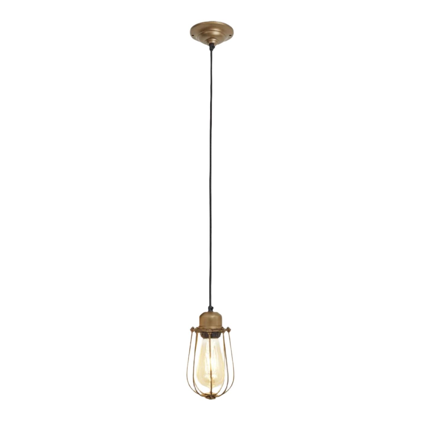 Brass Orlando Wire Cage Pendant - 4 Inch - Industville OR-WCP4-B
