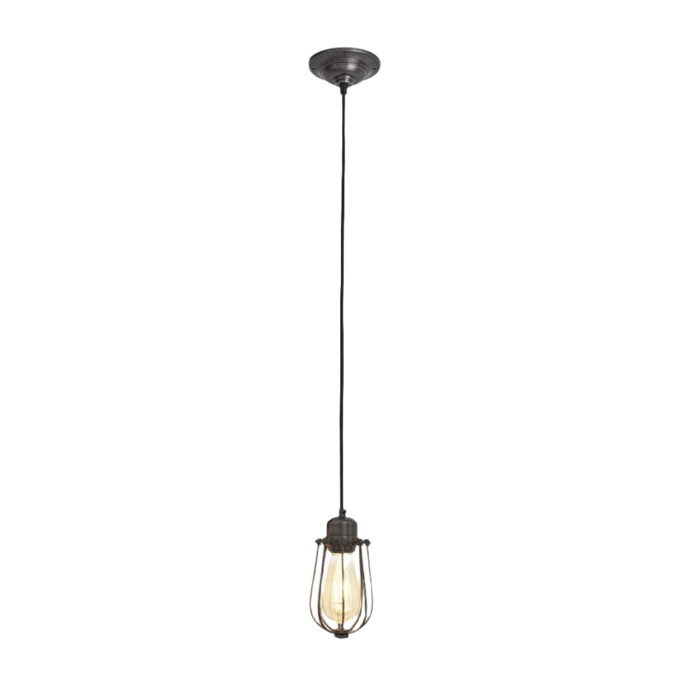 Pewter Orlando Wire Cage Pendant - 4 Inch - Industville OR-WCP4-P