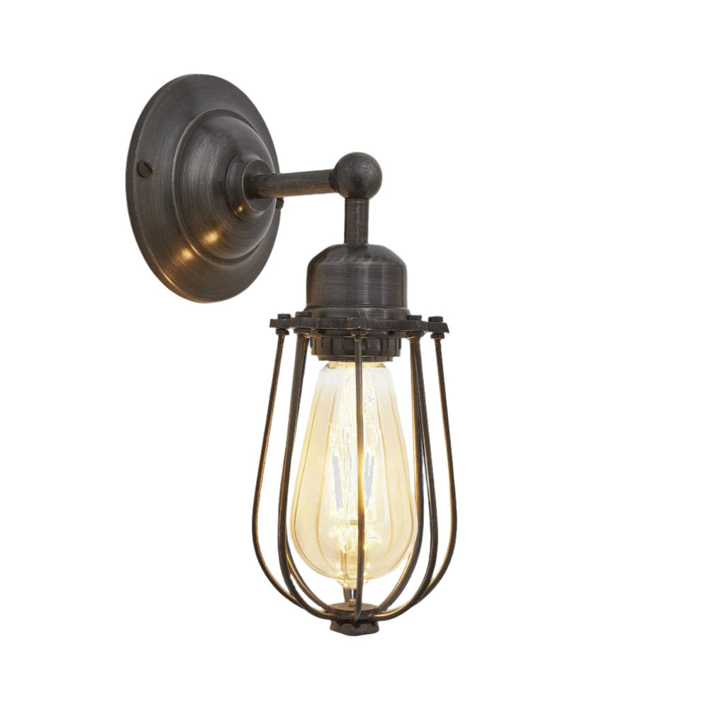 Pewter Orlando Wire Cage Wall Light - 4 Inch - Industville OR-WCWL4-P