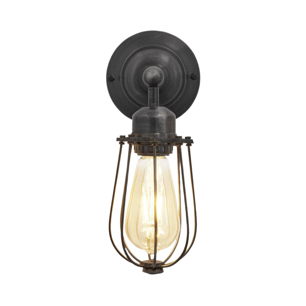 Pewter Orlando Wire Cage Wall Light - 4 Inch - Industville OR-WCWL4-P