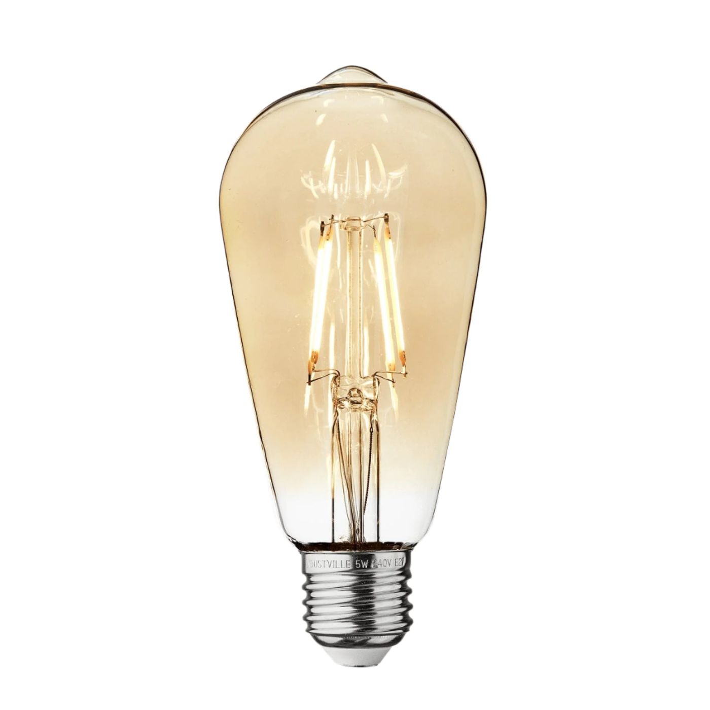 Vintage LED Edison Bulb Old Filament Lamp - 5W E27 Pear ST64 Industville ST64-5W-A