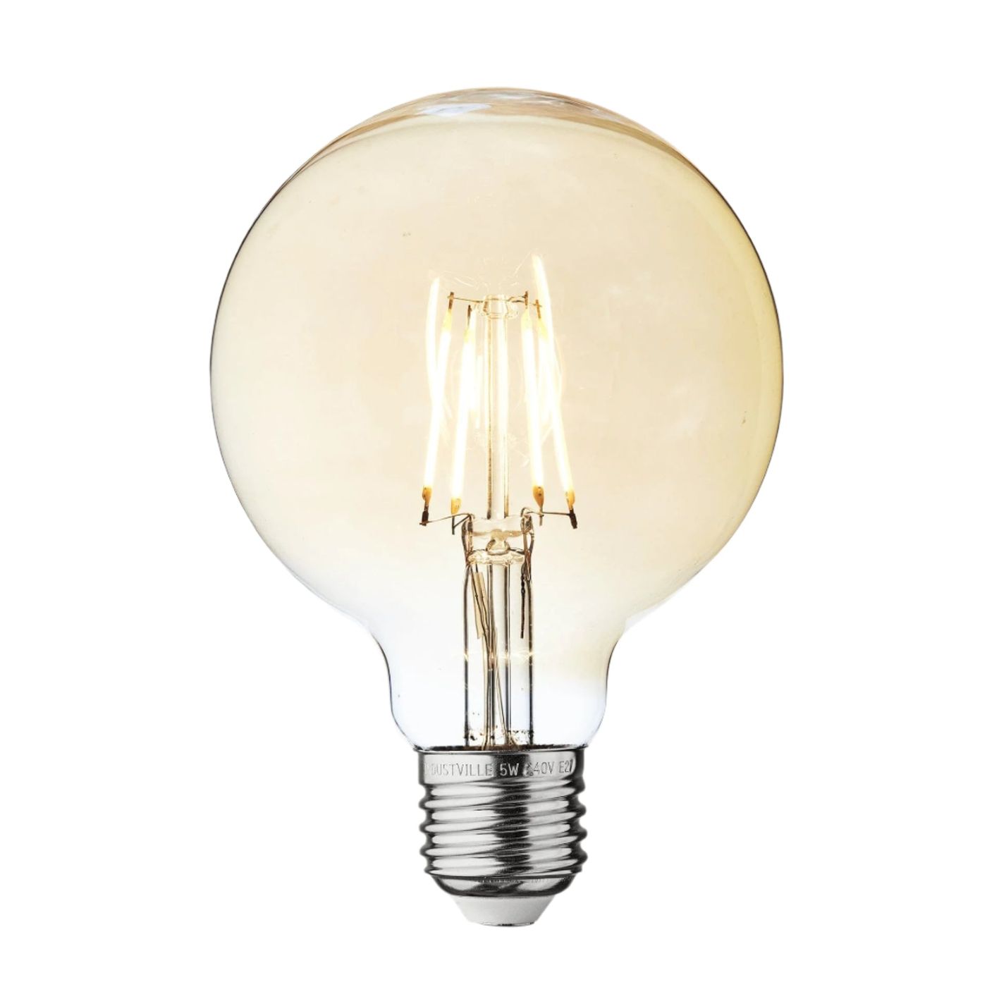 Vintage LED Edison Bulb Old Filament Lamp - 5W E27 Small Globe G95 Industville G95-5W-A