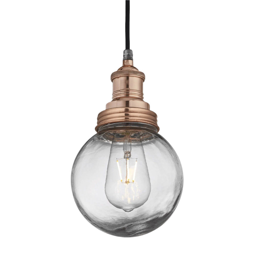 Copper Holder Copper Ring Brooklyn Outdoor & Bathroom Globe Pendant Light BR-IP65-P-CH-CR-GLG