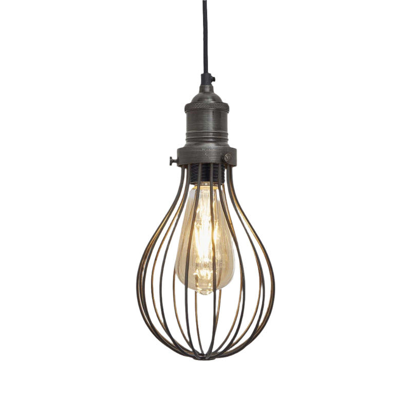 Pewter Brooklyn Balloon Cage Pendant in 6 Inch with Pewter Holder, Product code is BR-BCP6-P-PH
