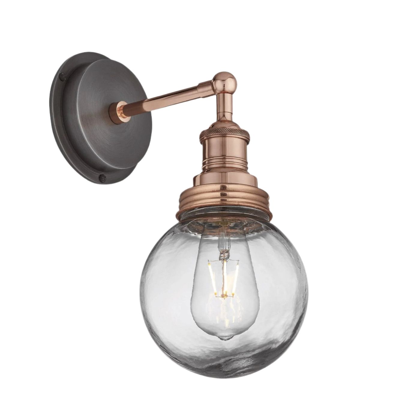 Copper Holder Copper Ring Brooklyn Outdoor & Bathroom Globe Wall Light BR-IP65-WL-CH-CR-GLG