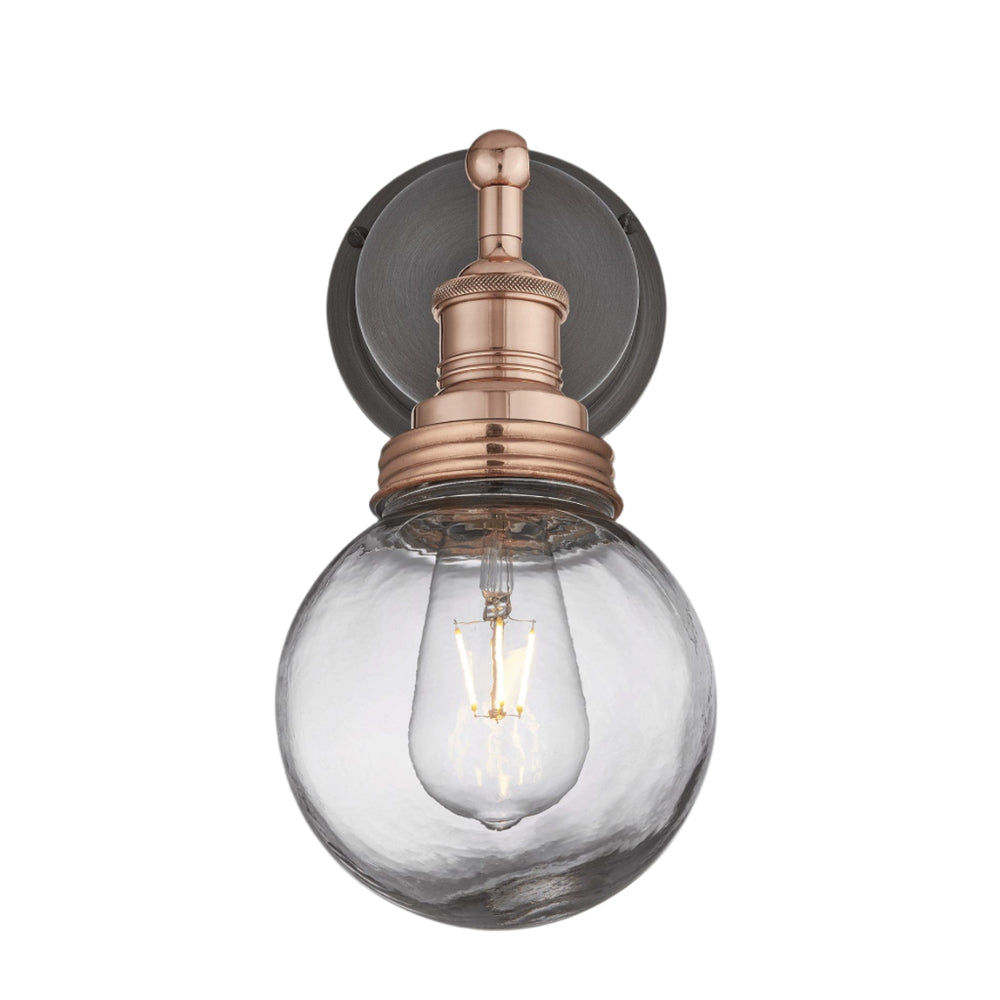 Copper Holder Copper Ring Brooklyn Outdoor & Bathroom Globe Wall Light BR-IP65-WL-CH-CR-GLG