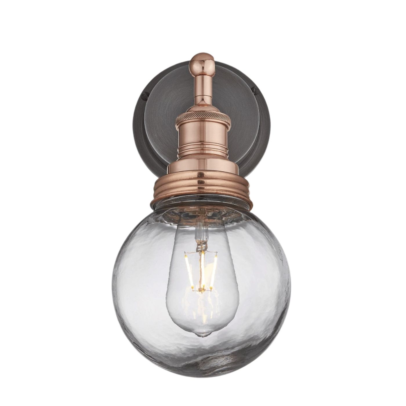 Copper Holder Copper Ring Brooklyn Outdoor & Bathroom Globe Wall Light BR-IP65-WL-CH-CR-GLG
