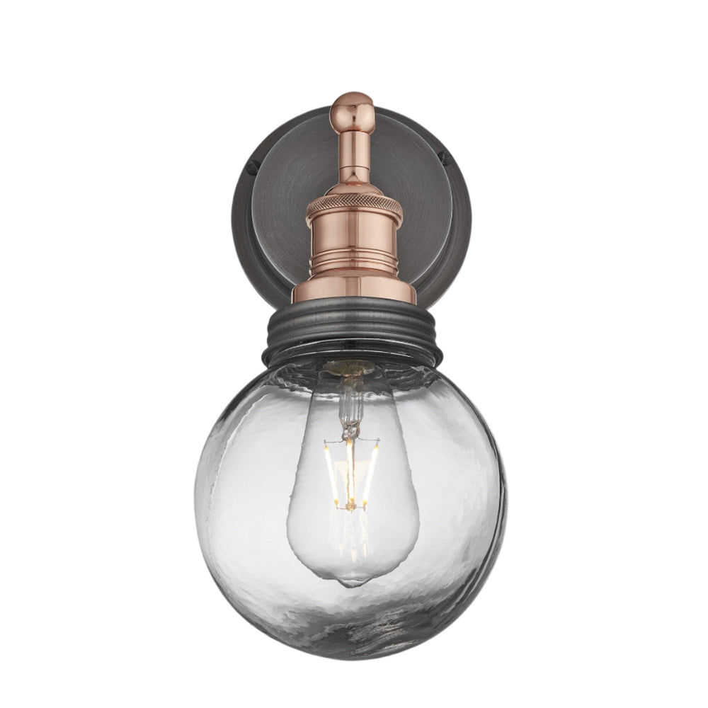 Copper Holder Pewter Ring Brooklyn Outdoor & Bathroom Globe Wall Light BR-IP65-WL-CH-PR-GLG