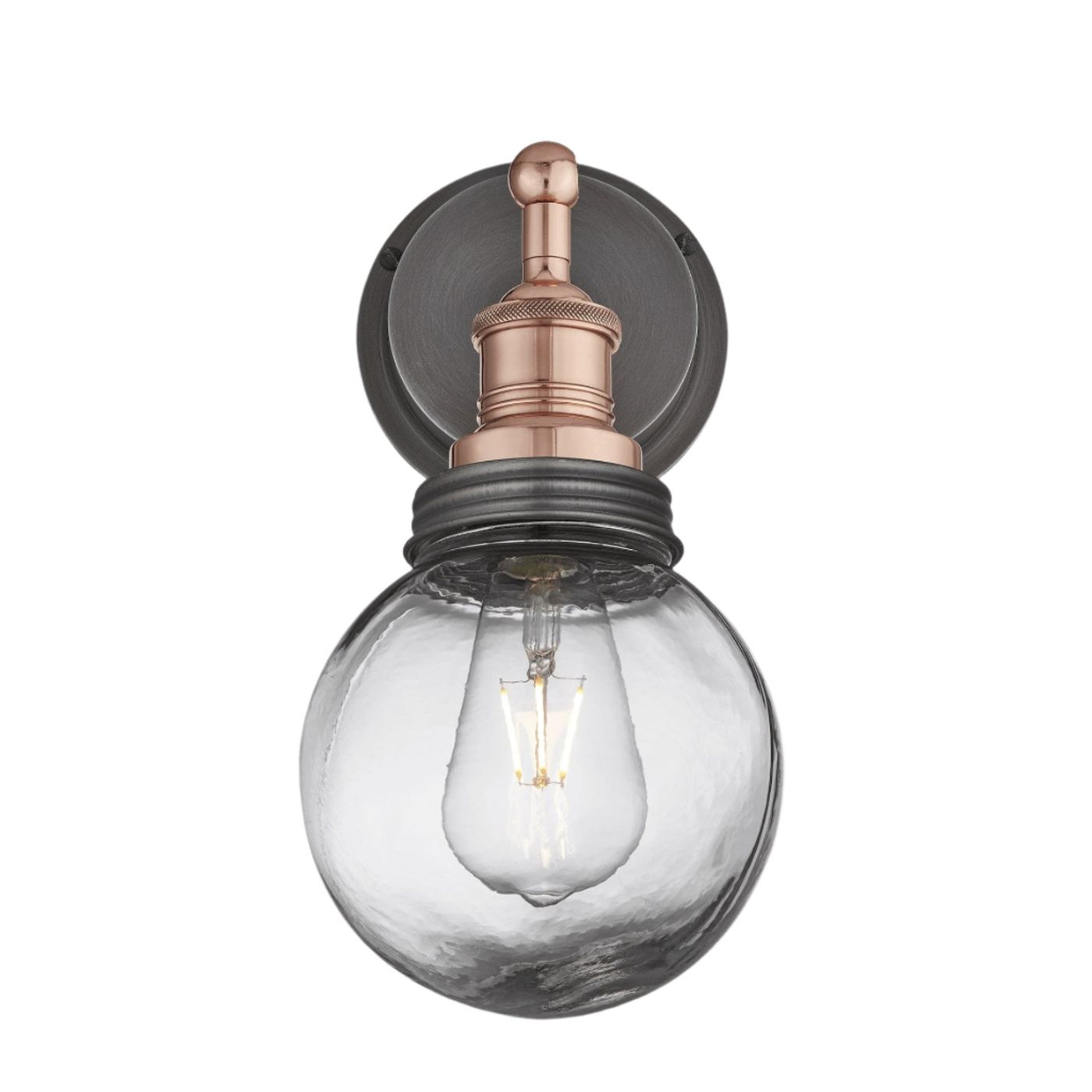 Copper Holder Pewter Ring Brooklyn Outdoor & Bathroom Globe Wall Light BR-IP65-WL-CH-PR-GLG