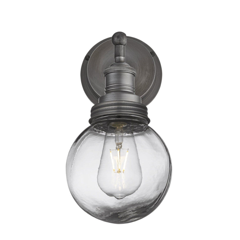 Pewter Holder Pewter Ring Brooklyn Outdoor & Bathroom Globe Wall Light BR-IP65-WL-PH-PR-GLG