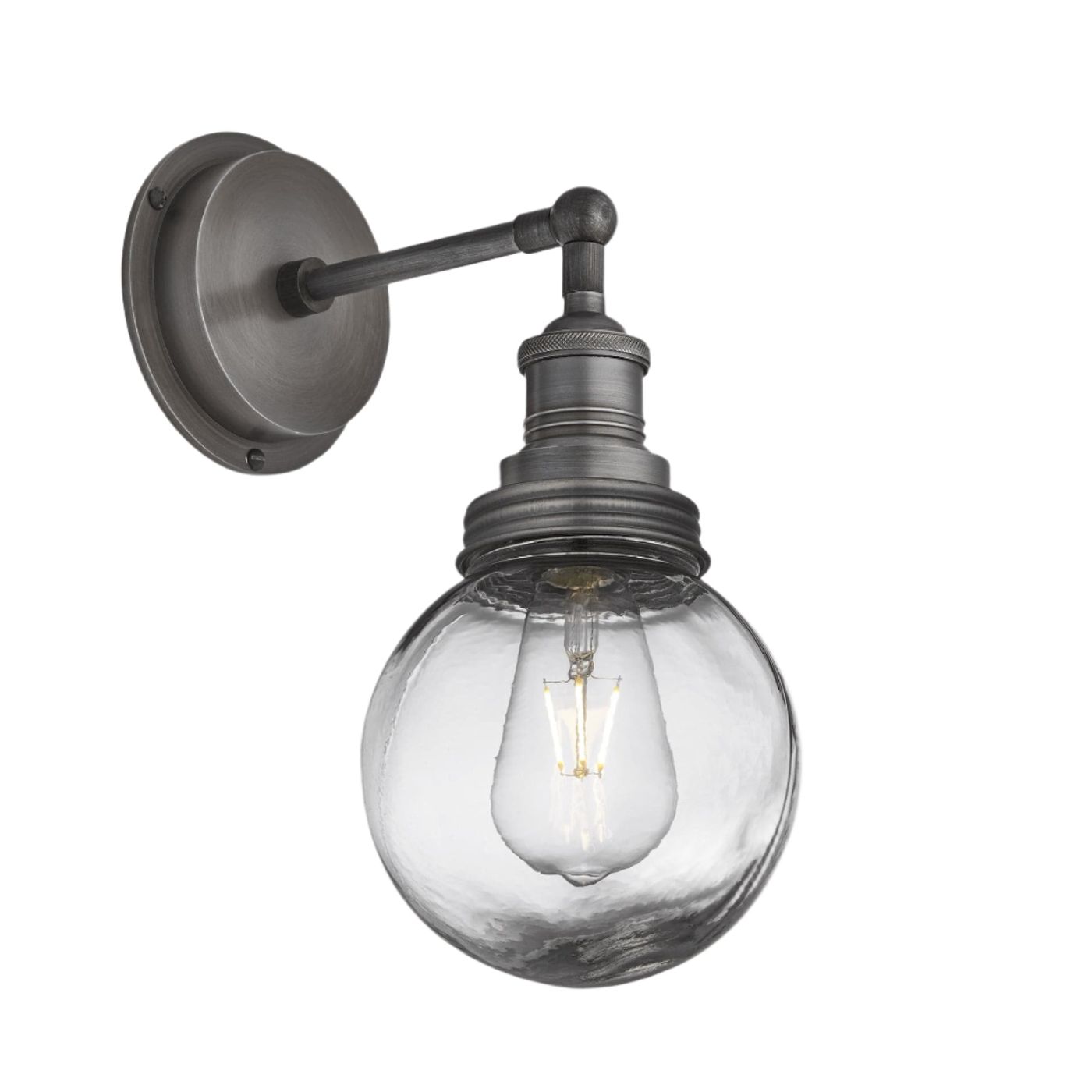 Pewter Holder Pewter Ring Brooklyn Outdoor & Bathroom Globe Wall Light BR-IP65-WL-PH-PR-GLG