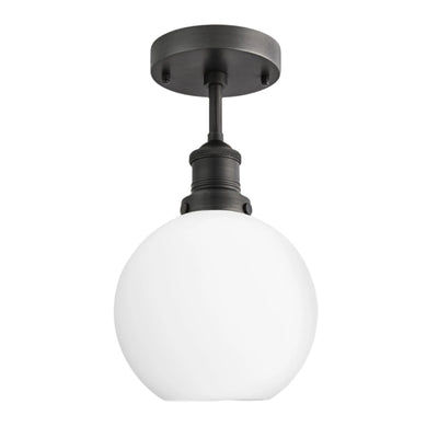 Brooklyn Opal Glass Globe Flush Mount Light - 7 Inch Industville BR-OGL-GLFM7-W-PH