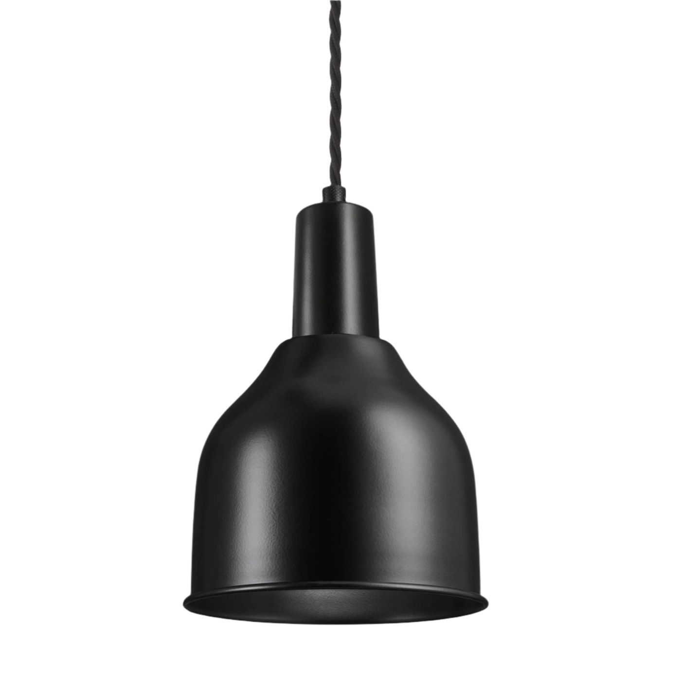 Sleek 7 Inch Black Cone Pendant with Black Holder - Product Code SL-CP7-BK-BKH