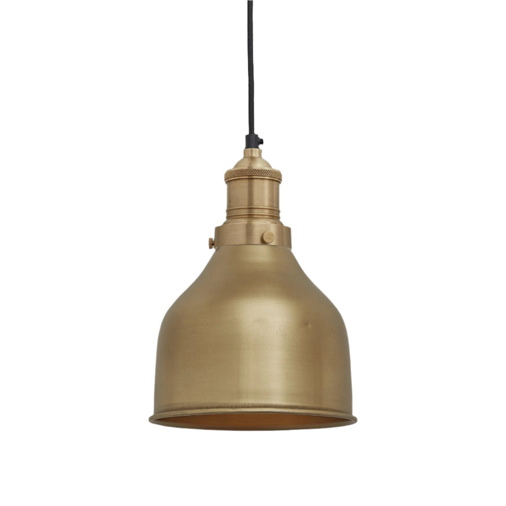 Brass Brooklyn Cone Pendant in 7 Inch with Brass Holder, Product Code is BR-CP7-B-BH