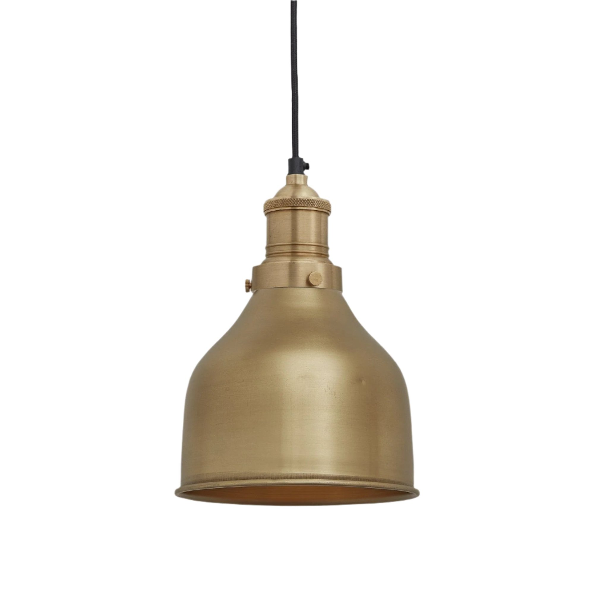 Brass Brooklyn Cone Pendant in 7 Inch with Brass Holder, Product Code is BR-CP7-B-BH