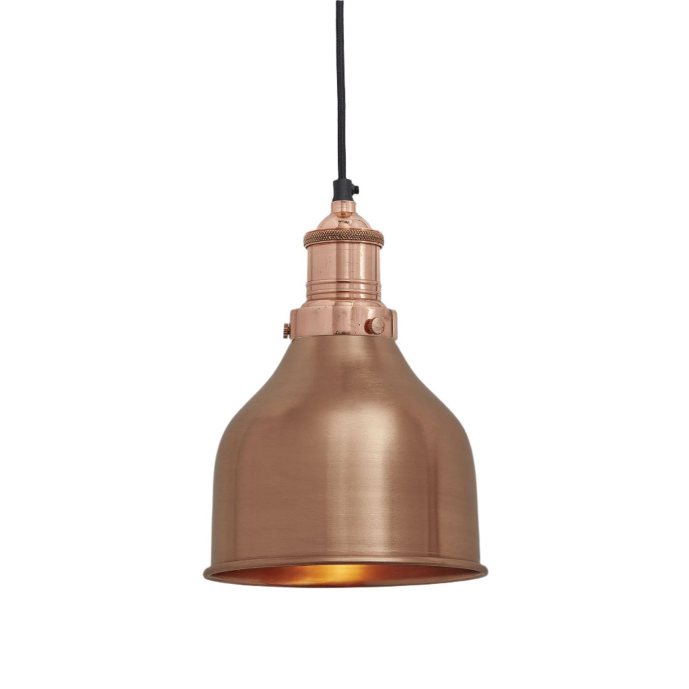 Copper Brooklyn Cone Pendant in 7 Inch with Copper Holder, Product Code is BR-CP7-C-CH