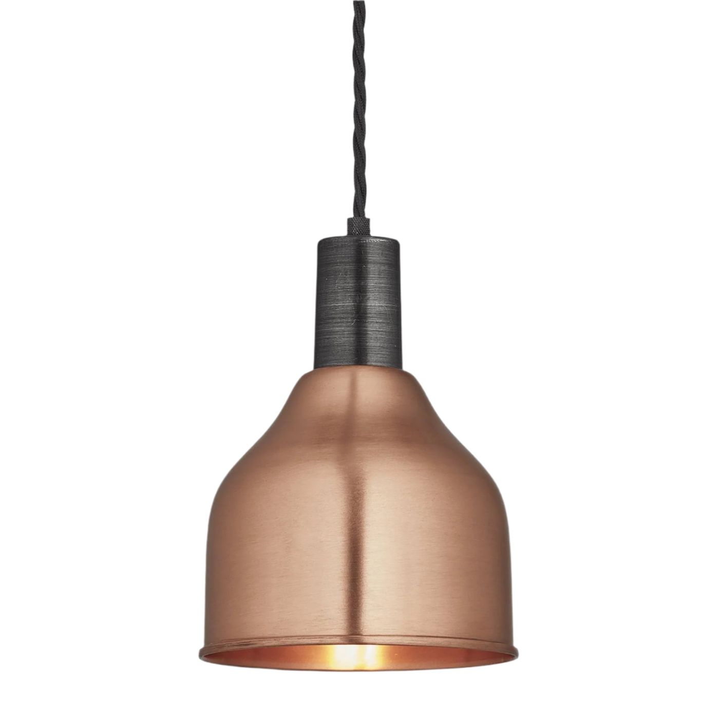 Sleek 7 Inch Copper Cone Pendant with Pewter Holder Product Code SL-CP7-C-PH