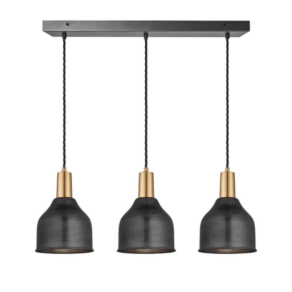 Sleek Cone 3 Wire Cluster Lights - 7 inch - Pewter Industville SL-C7-3WCL-P-BH