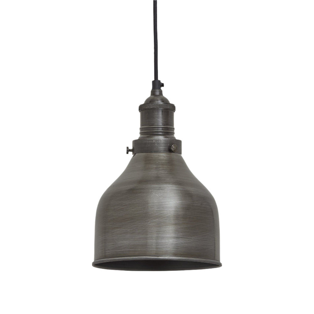Pewter Brooklyn Cone Pendant in 7 Inch with Pewter Holder, Product Code is BR-CP7-P-PH