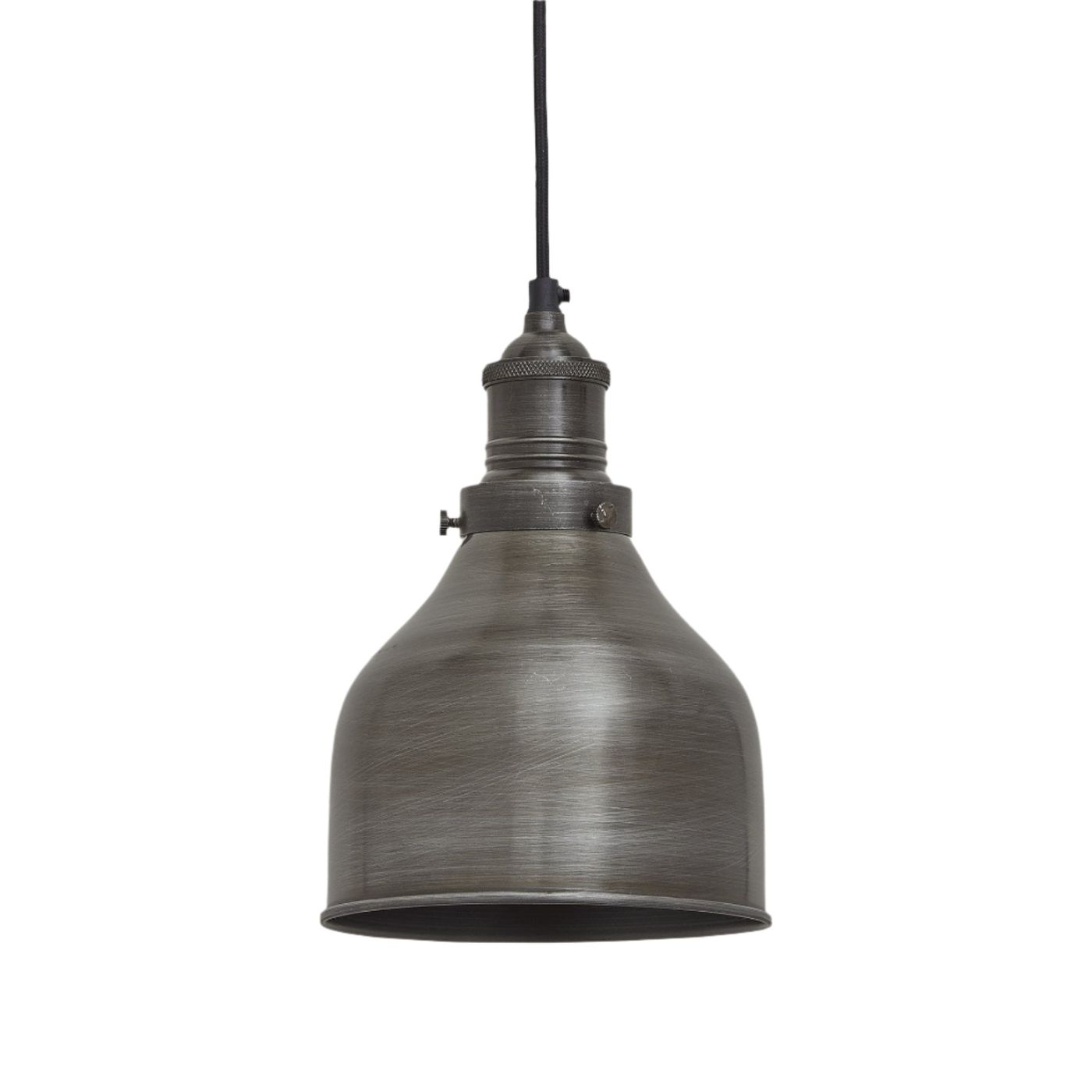 Pewter Brooklyn Cone Pendant in 7 Inch with Pewter Holder, Product Code is BR-CP7-P-PH