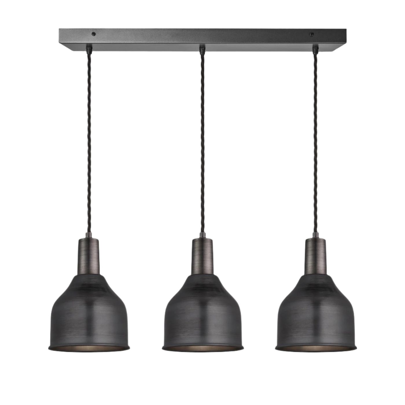 Sleek Cone 3 Wire Cluster Lights - 7 inch - Pewter Industville SL-C7-3WCL-P-PH