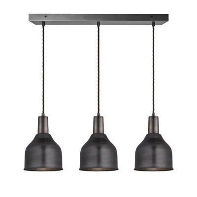 Sleek Cone 3 Wire Cluster Lights in 7 inch with Pewter Holders, Industville SL-C7-3WCL-P-PH