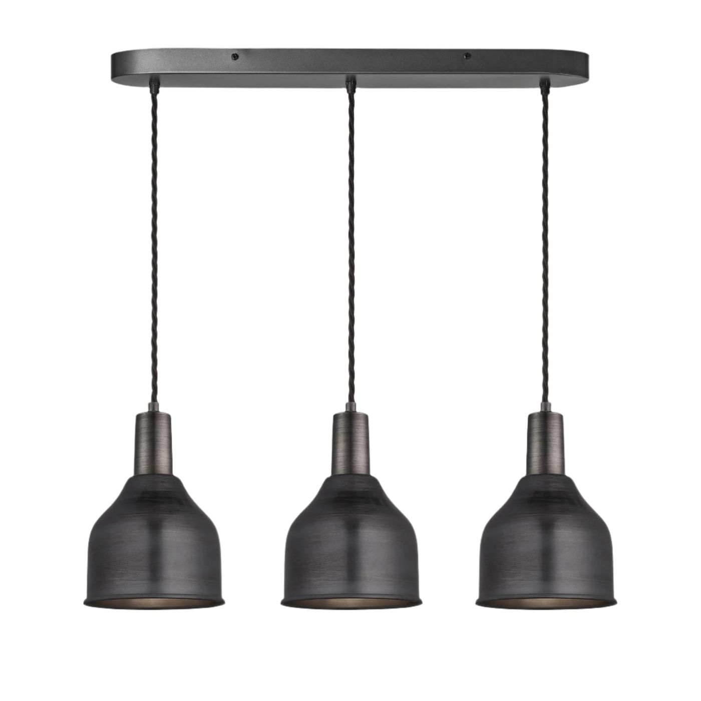 Sleek Cone 3 Wire Cluster Lights - 7 inch - Pewter Industville SL-C7-3WOCL-P-PH