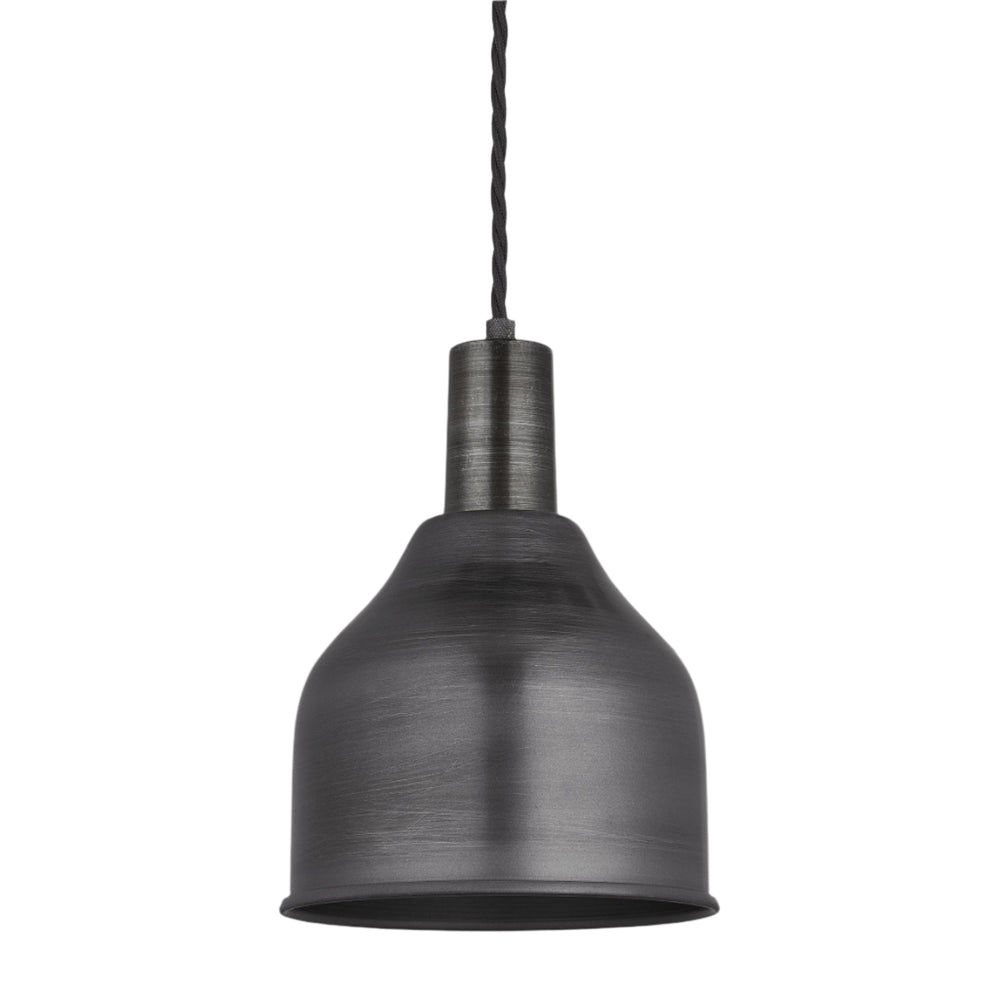 Sleek 7 Inch Pewter Cone Pendant with Pewter Holder SL-CP7-P-PH