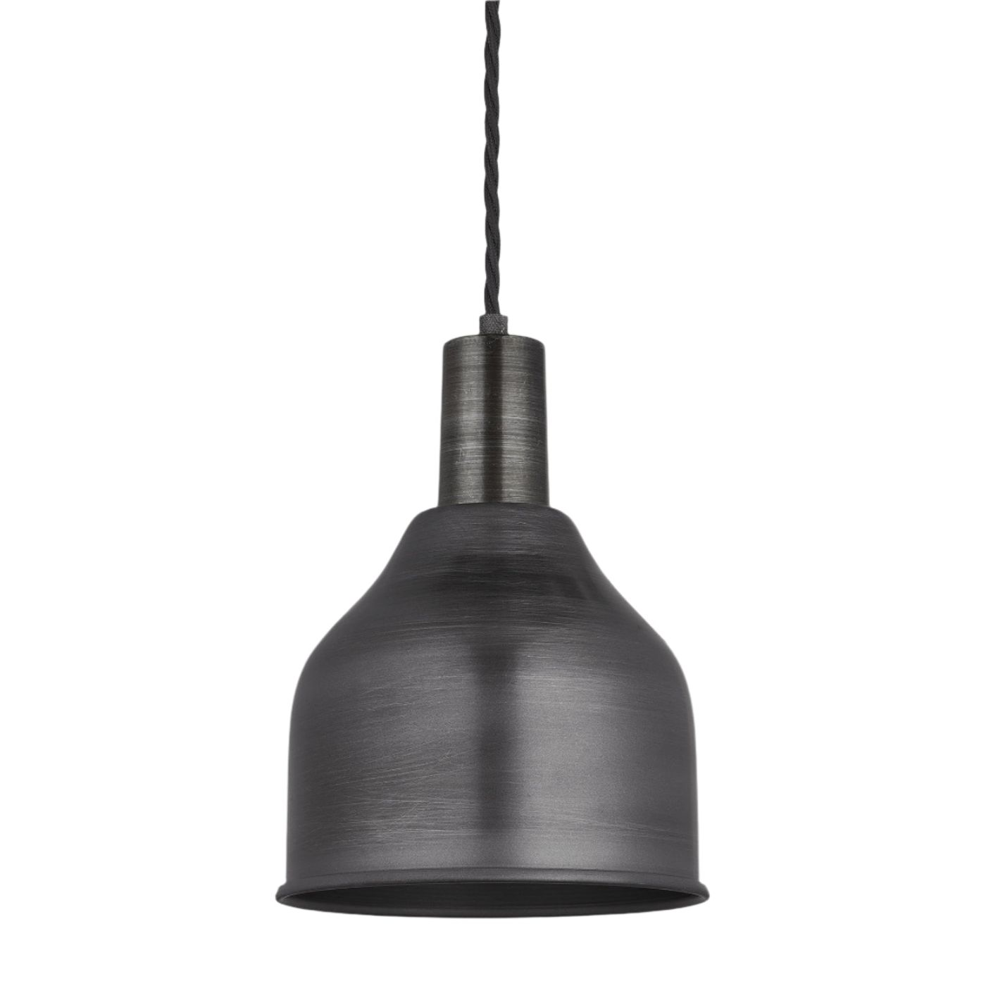 Sleek 7 Inch Pewter Cone Pendant with Pewter Holder SL-CP7-P-PH