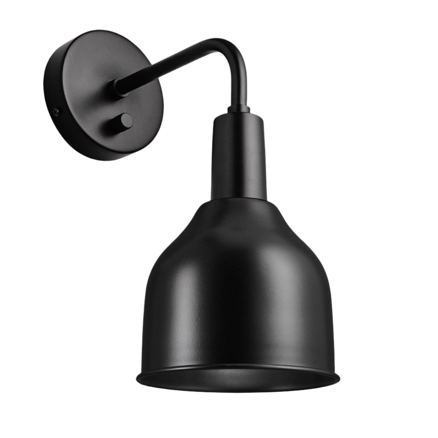 Black Sleek 7 Inch Cone Wall Light with Black Holder Product Code SL-CWL7-BK-BKH